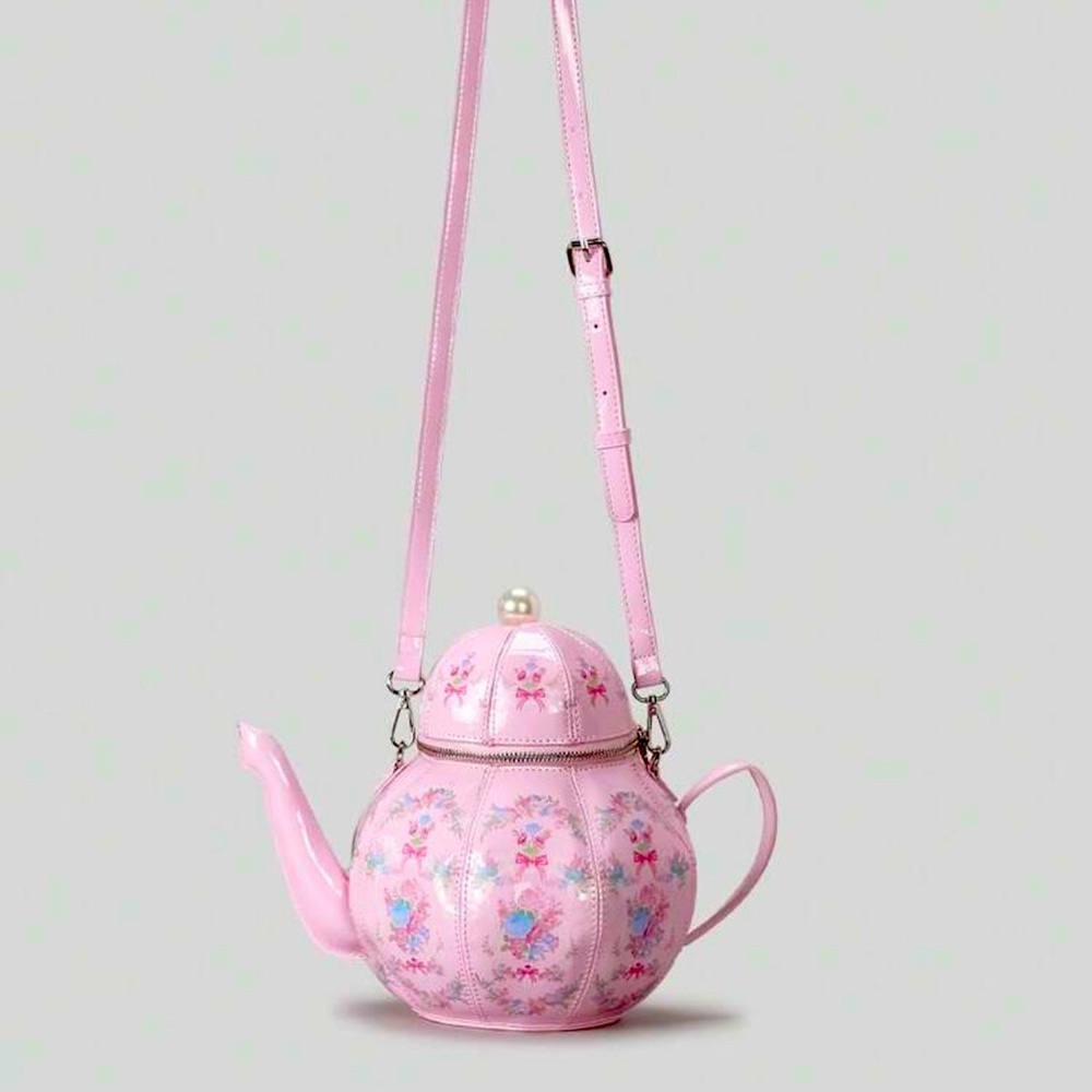 3D Floral Pink Teapot Handbag